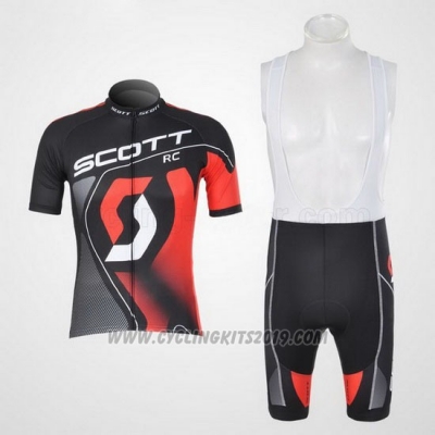 2012 Cycling Jersey Scott Gray and Red Short Sleeve and Salopette